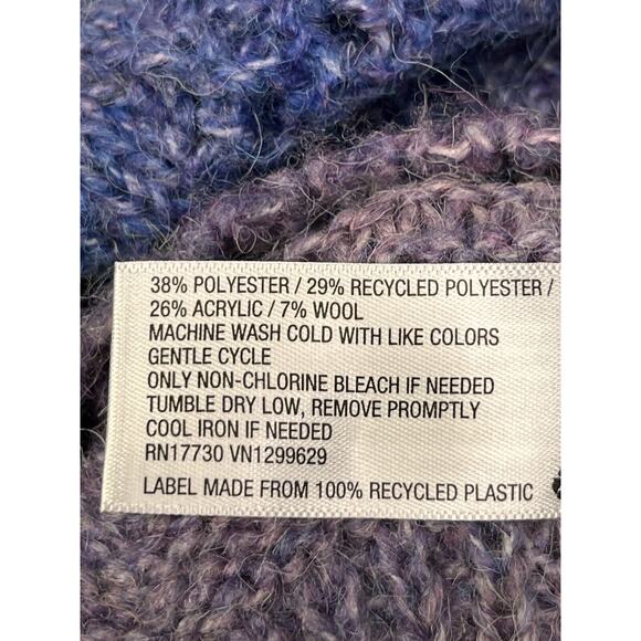 Knox Rose‎ Sweater Women's XS Purple Blue Marled Knit Crewneck Wool Blend - Picture 5 of 6